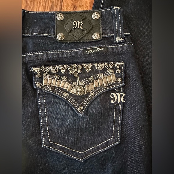 Miss Me Women's Chloe Bootcut Jeans Embellished Pockets Denim, Sz 31 - Picture 15 of 16